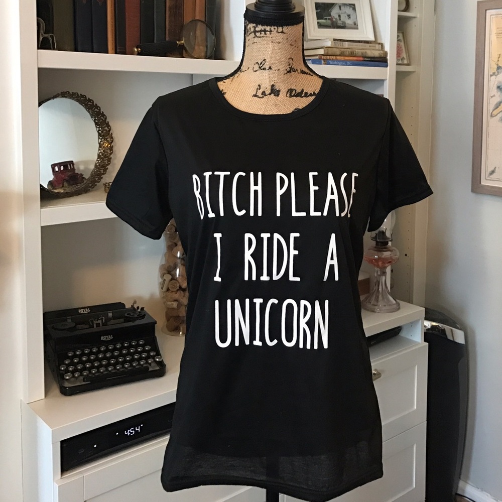 WILA Black Short Sleeve Tee with White Slogan